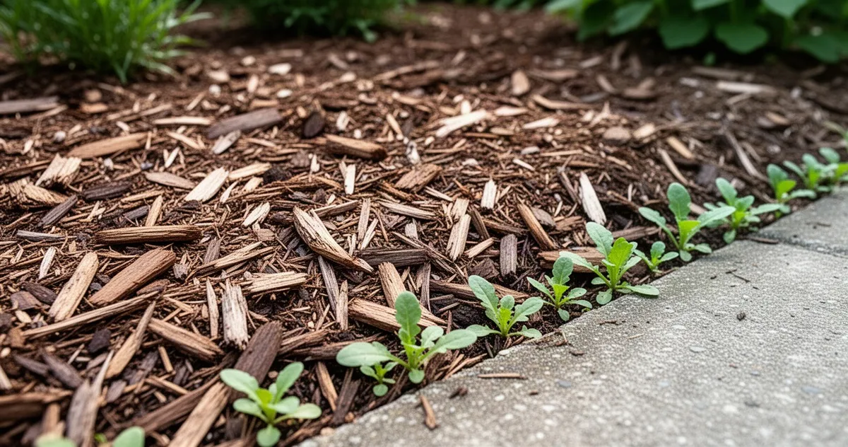 Warstwa ściółki organicznej na rabacie